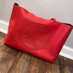 Bright red/orange Tory Burch bag